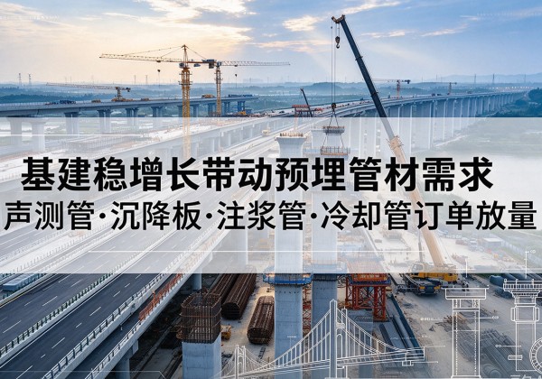 茫崖基建稳增长带动预埋监测管材需求，声测管、沉降板、注浆管订单持续放量